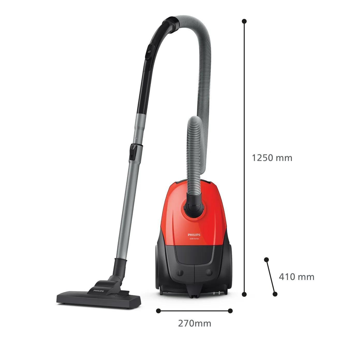 Aspirador com Saco PHILIPS 1000 Series XD1111/10 (Altura 2,4 cm - 3 l - Tapete, piso duro, estofos - Preto e Vermelho) — miniatura 4