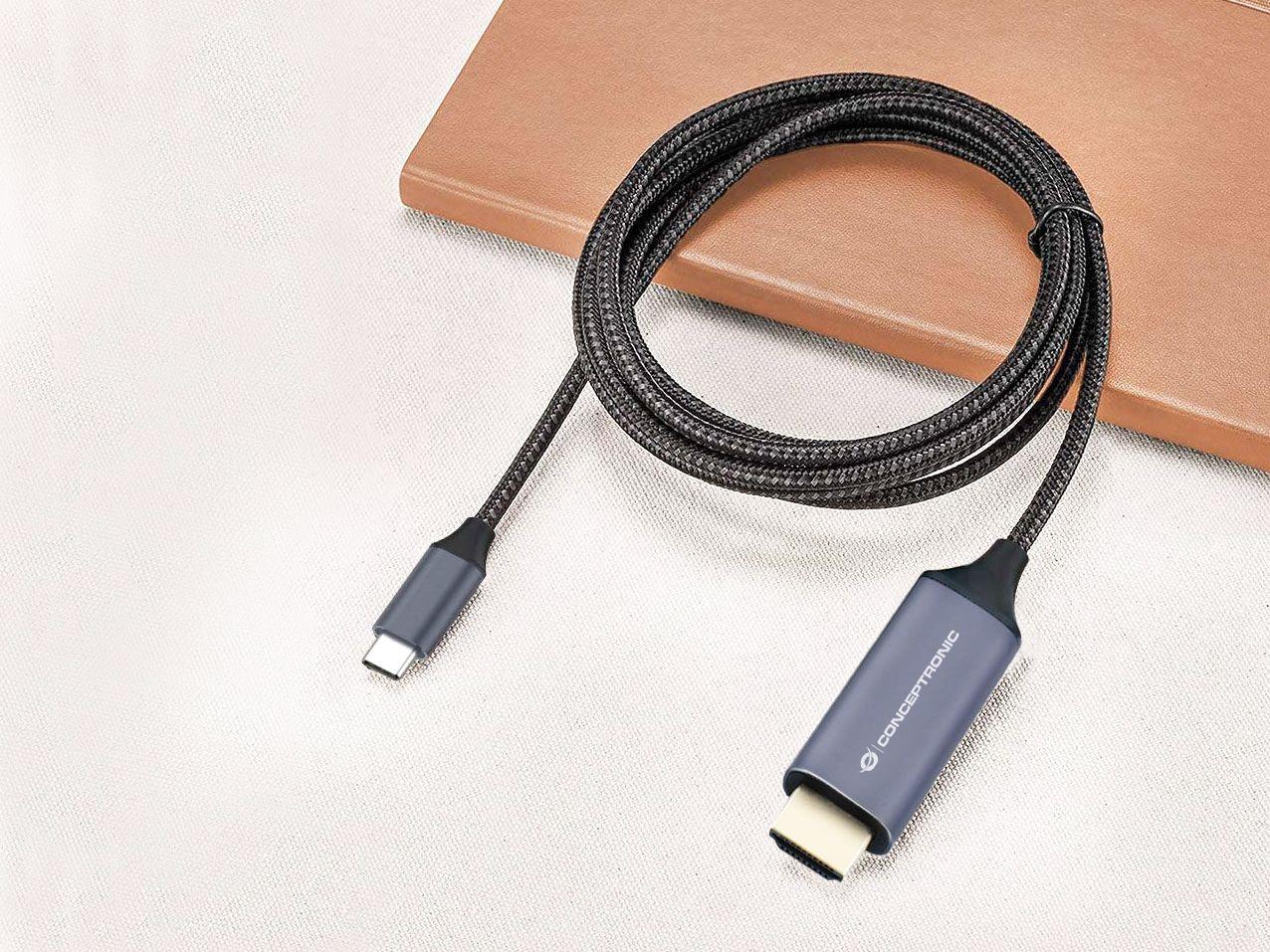 Cabo USB-C para HDMI CONCEPTRONIC ABBY10G (2 m - USB Type-C - Cinzento) — miniatura 4