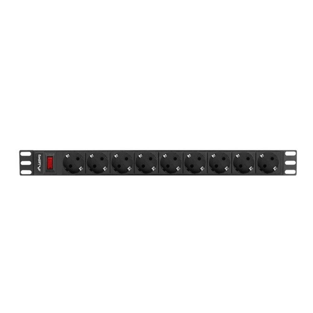 Régua de Tomadas para Rack LANBERG PDU-09F-0300-BK (Rack de 19 polegadas - Type F - Preto)