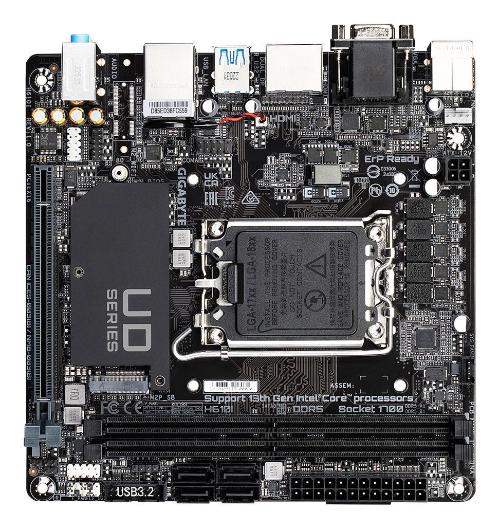 Motherboard GIGABYTE H610I (LGA 1700 - Mini-ITX - HD Graphics - Preto), miniatura 4