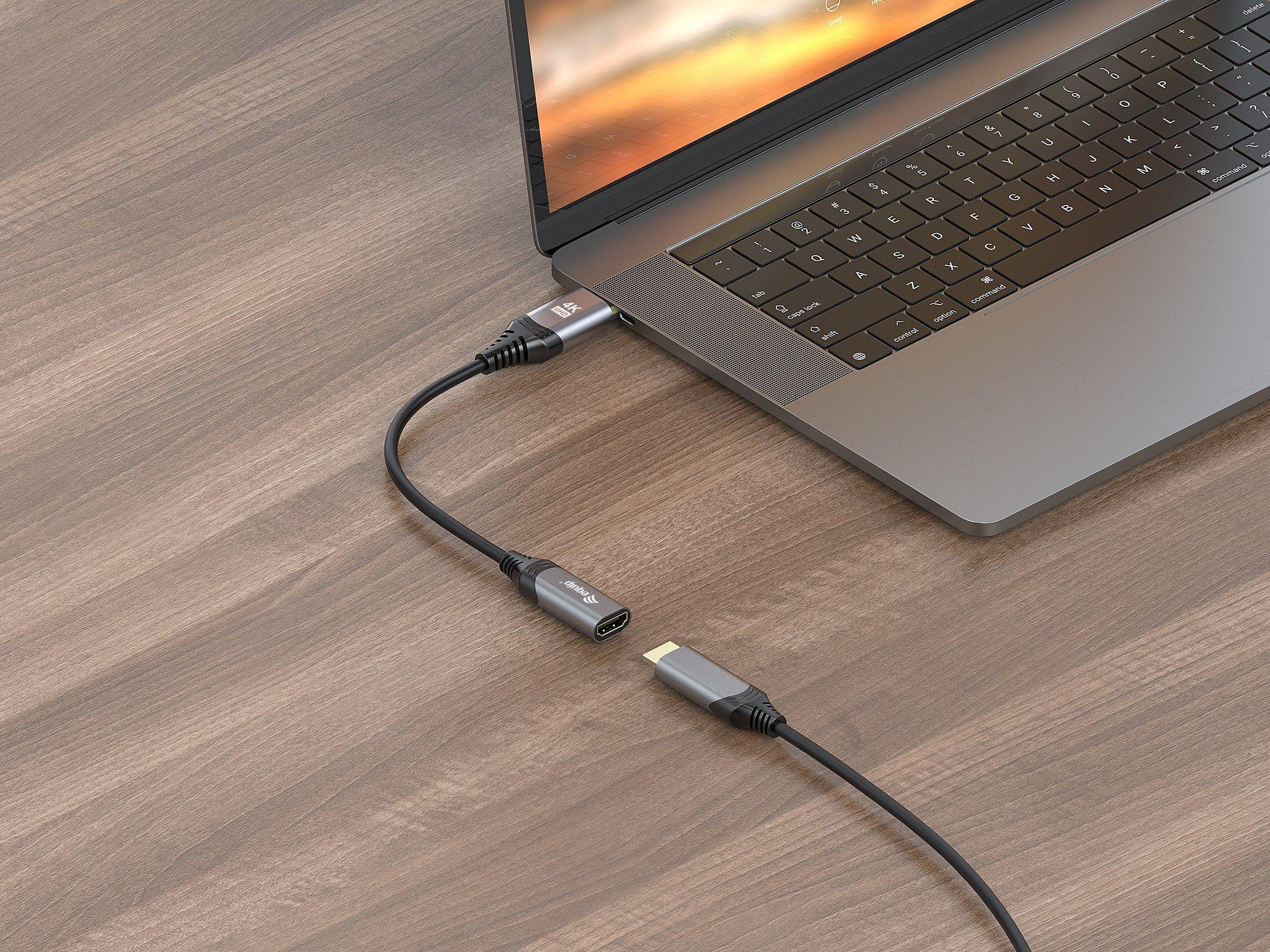 Adaptador DisplayPort para HDMI EQUIP 133445 (0,15 m - DisplayPort macho - HDMI fêmea - Preto e Cinzento), miniatura 4