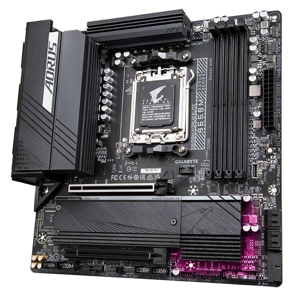 Motherboard GIGABYTE B650M AORUS ELITE (AM5 - Micro ATX - DDR5-SDRAM - Preto), miniatura 5