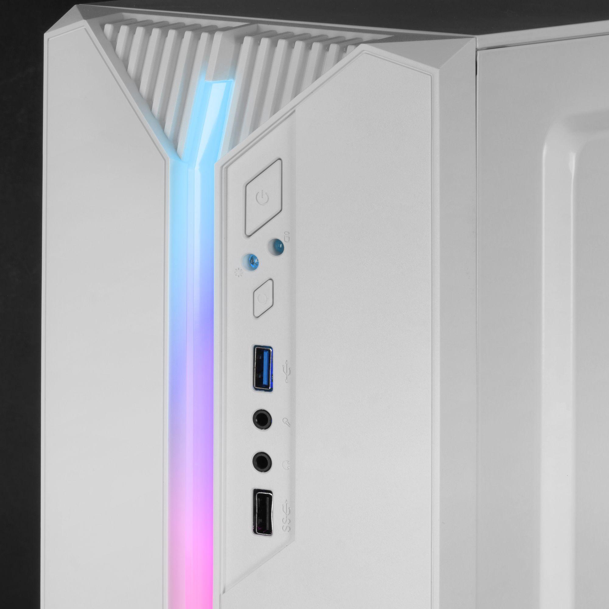 Caixa PC MARS GAMING MC-S1 (micro ATX, Mini-ITX - Mini Tower - Vidro temperado - Branco) — miniatura 3