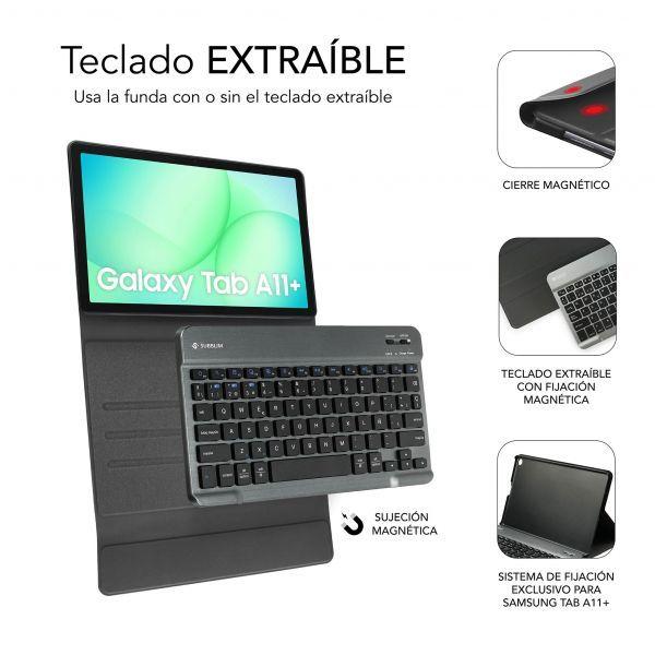 Capa com Teclado SUBBLIM KeyTab Pro BT para Samsung Galaxy Tab A11+ 11" (USB Type-C para USB Type-C - Samsung Galaxy Tab A11+ 11" - Preto) — miniatura 4