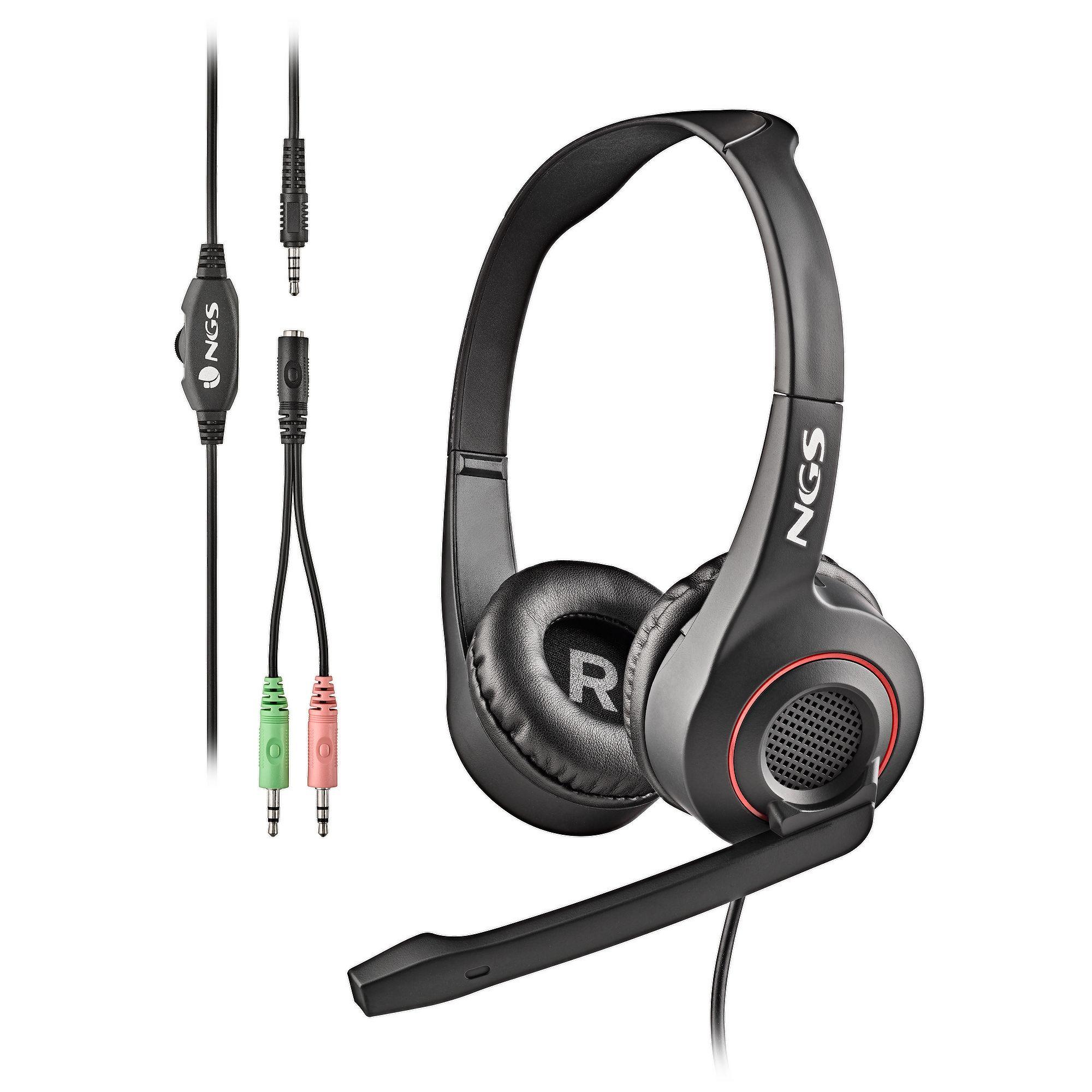Headset NGS MSX10 PRO (Binaural - Com fios - Supra-aural - Preto)