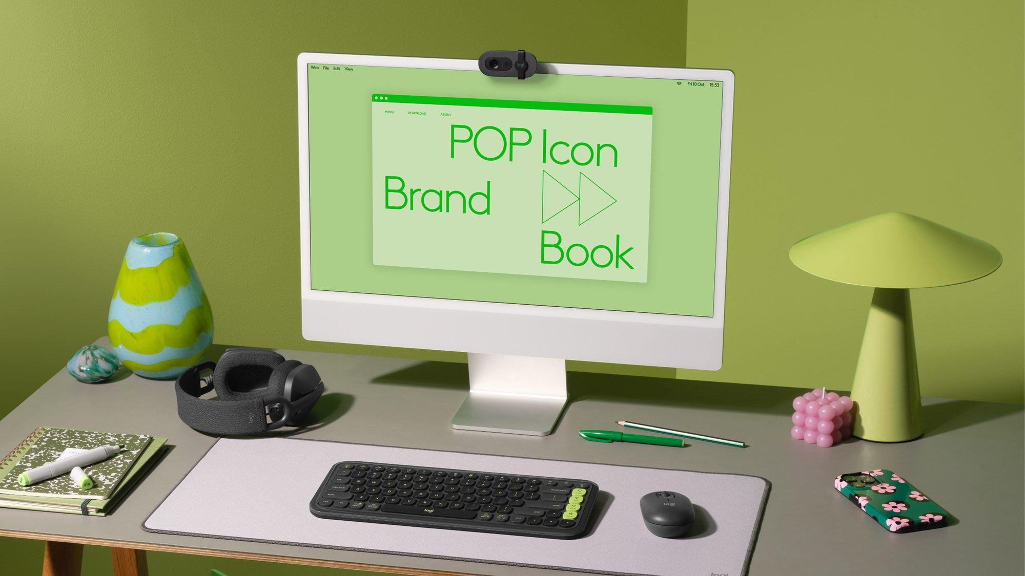 Teclado LOGITECH POP Icon Keys (Francês - Teclas tesoura - Mini - Grafite e Verde) — miniatura 7