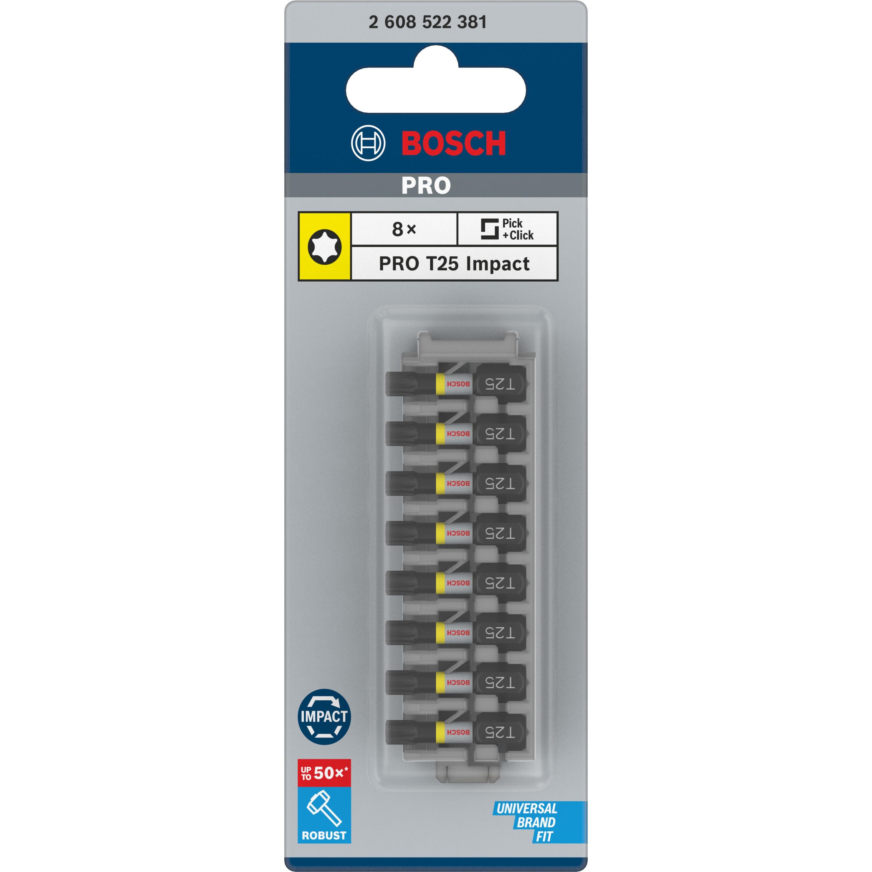 Conjunto de Pontas de Aparafusar BOSCH Impact Control 2608522381 (8 x T25 - 25 mm), miniatura 2