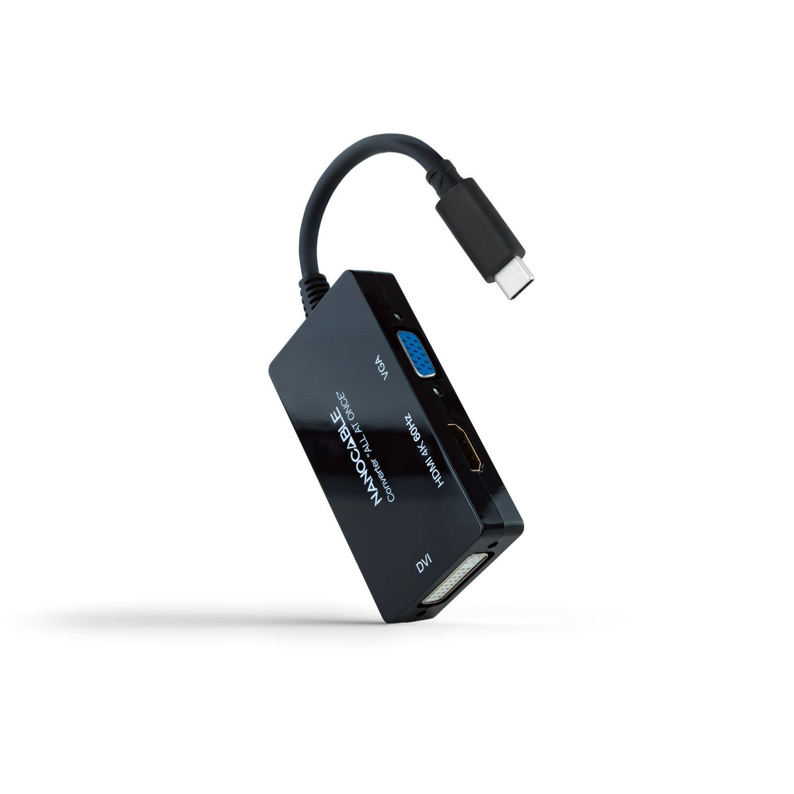 Adaptador USB-C NANOCABLE 10.16.4301 (0,2 m - Preto)