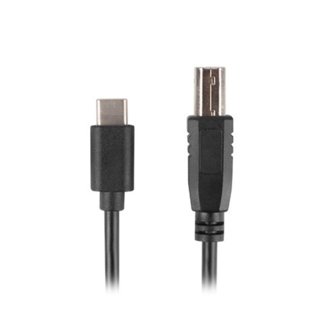 Cabo USB-C para USB-B LANBERG CA-USBA-13CC-0018-BK (1,8 m - USB-C macho - USB-B macho - Preto)