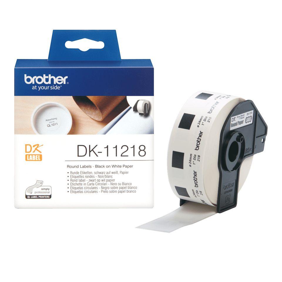 Etiquetas Adesivas Circulares BROTHER DK-11218 (Branco)