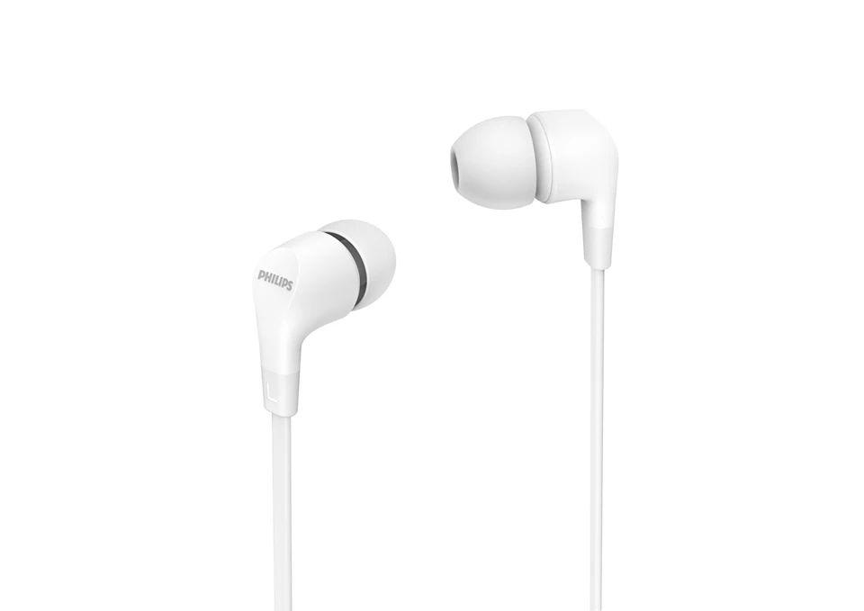 Auscultadores PHILIPS TAE1105WT/00 (Binaural - Com fios - Intra-aural - Branco)