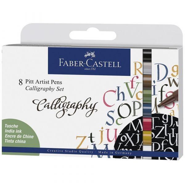 Caneta Artística FABER-CASTELL Pitt Artist Pen C 8x (Cinzento)