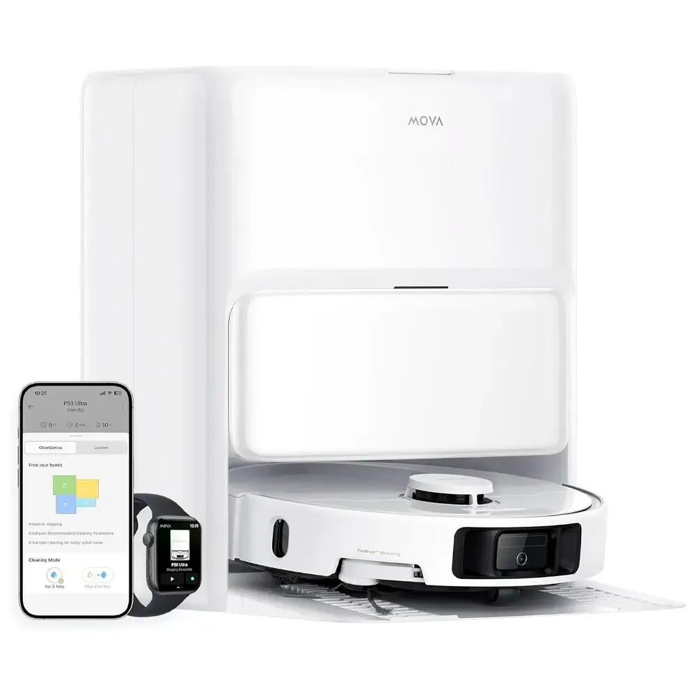 Robot Aspirador MOVA P50 Ultra (19 000 Pa - 0,3 l - 180 min - Branco)