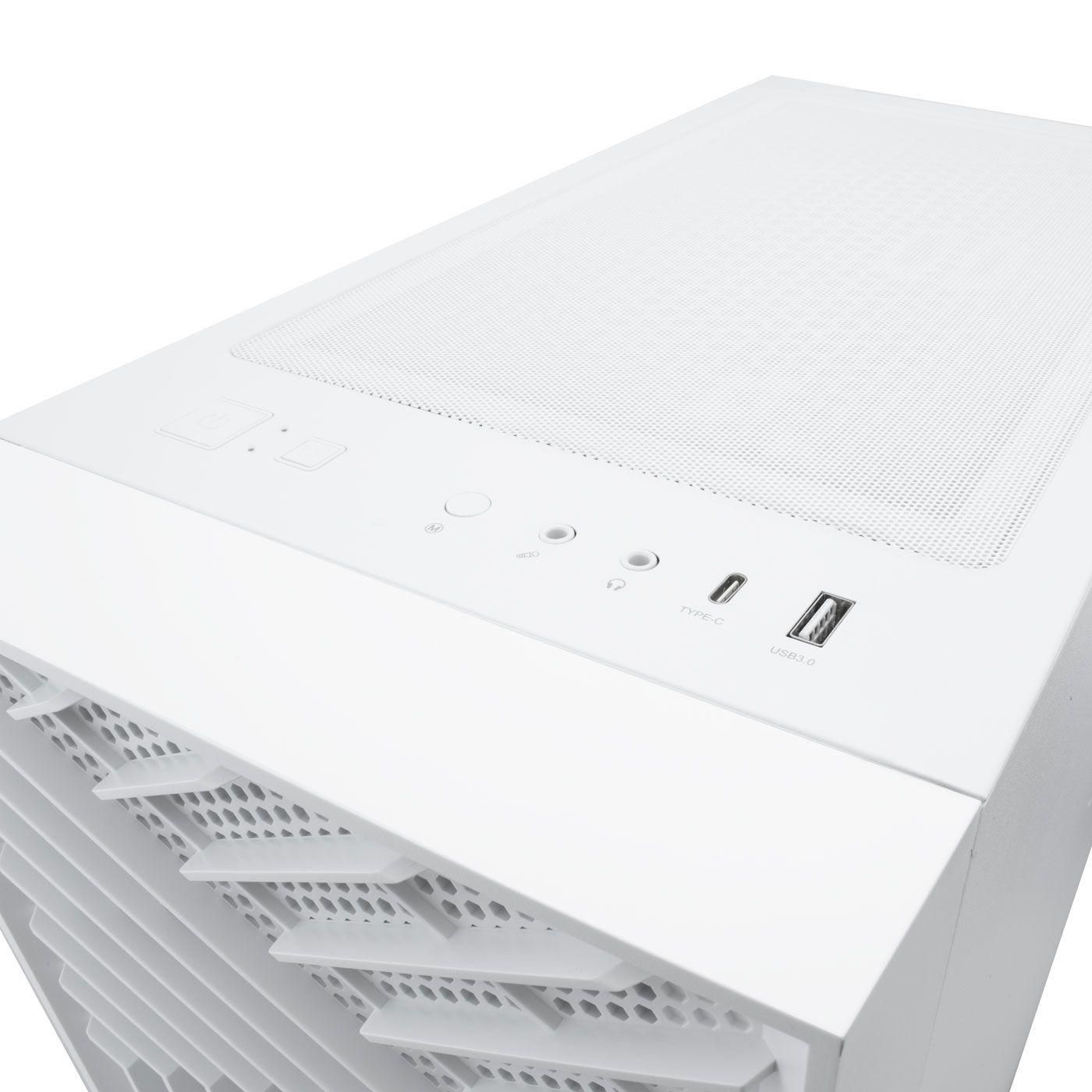Caixa Gaming COOLBOX GA300 GridLine (ATX, ITX, Mini-ITX - Torre - ARGB - Branco) — miniatura 6