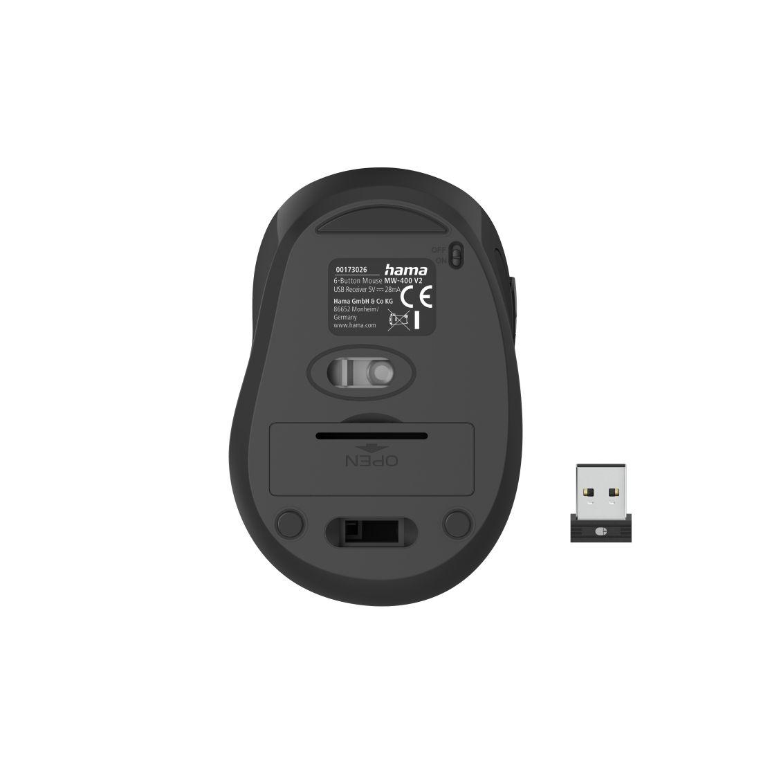 Rato HAMA MW-400 V2 (Mão direita - 1600 DPI - Ótico - Preto), miniatura 3