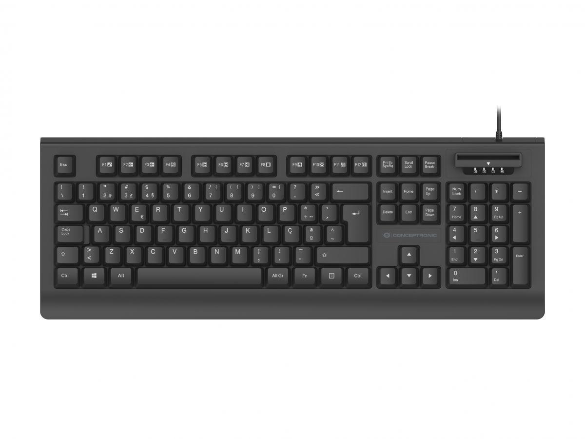 Teclado CONCEPTRONIC KAYNE01PT (Português - Membrana - Tamanho completo - Preto)