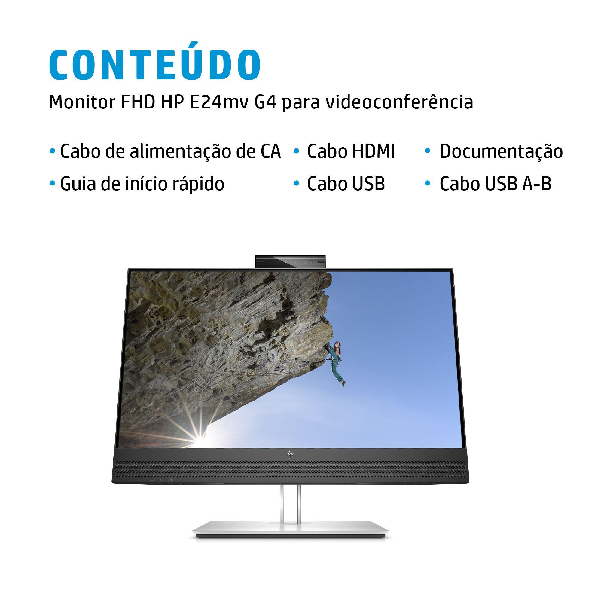 Monitor HP E24mv G4 (23,8" - IPS - 60 Hz - Preto) — miniatura 5