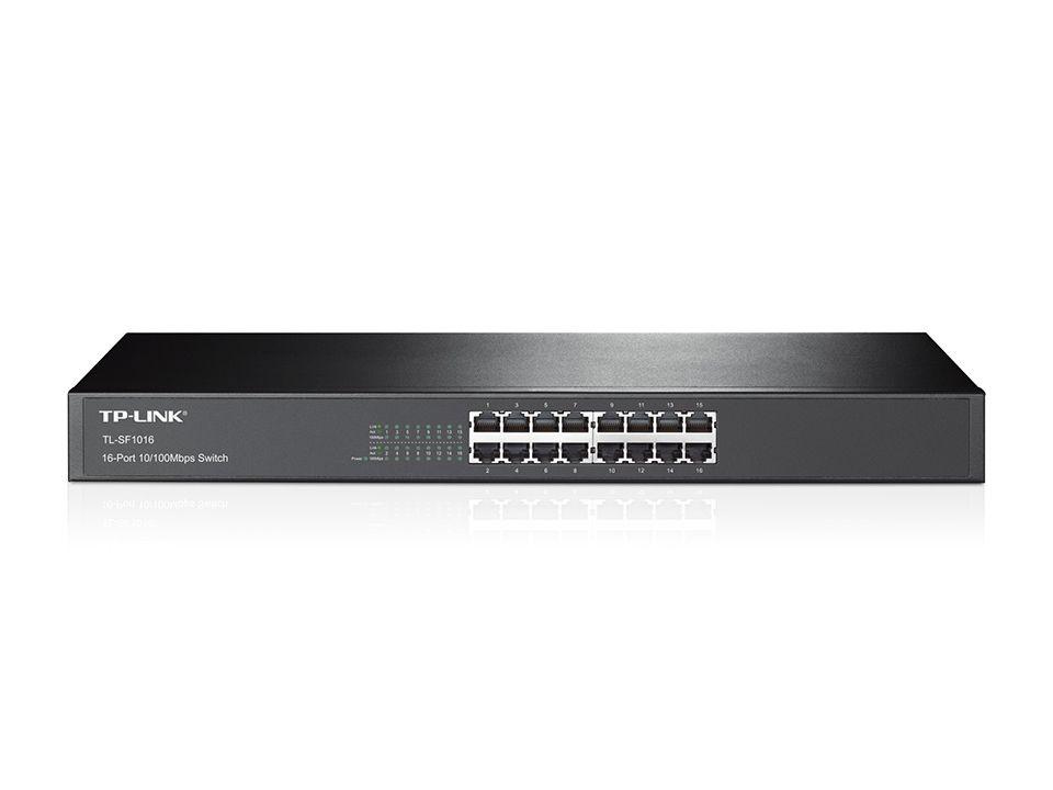 Switch Não Gerido TP-LINK TL-SF1016 (Fast Ethernet - 10/100 Mbps - 2 MB - Preto)
