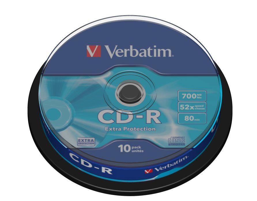 Discos CD-R VERBATIM ECVRBCRL510 (700MB - 52x - Pack de 10)