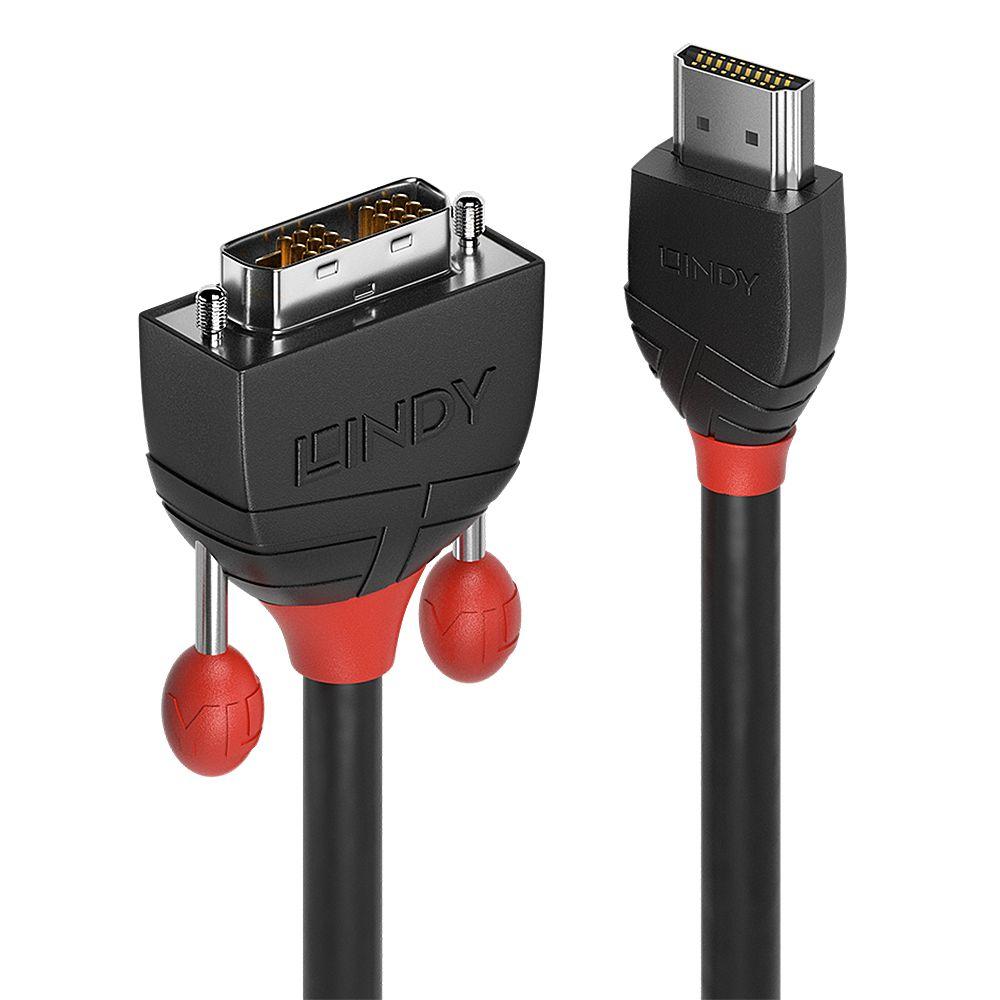 Cabo HDMI para DVI-D LINDY 36270 (0,5 m - DVI-D - HDMI Type A - Preto)