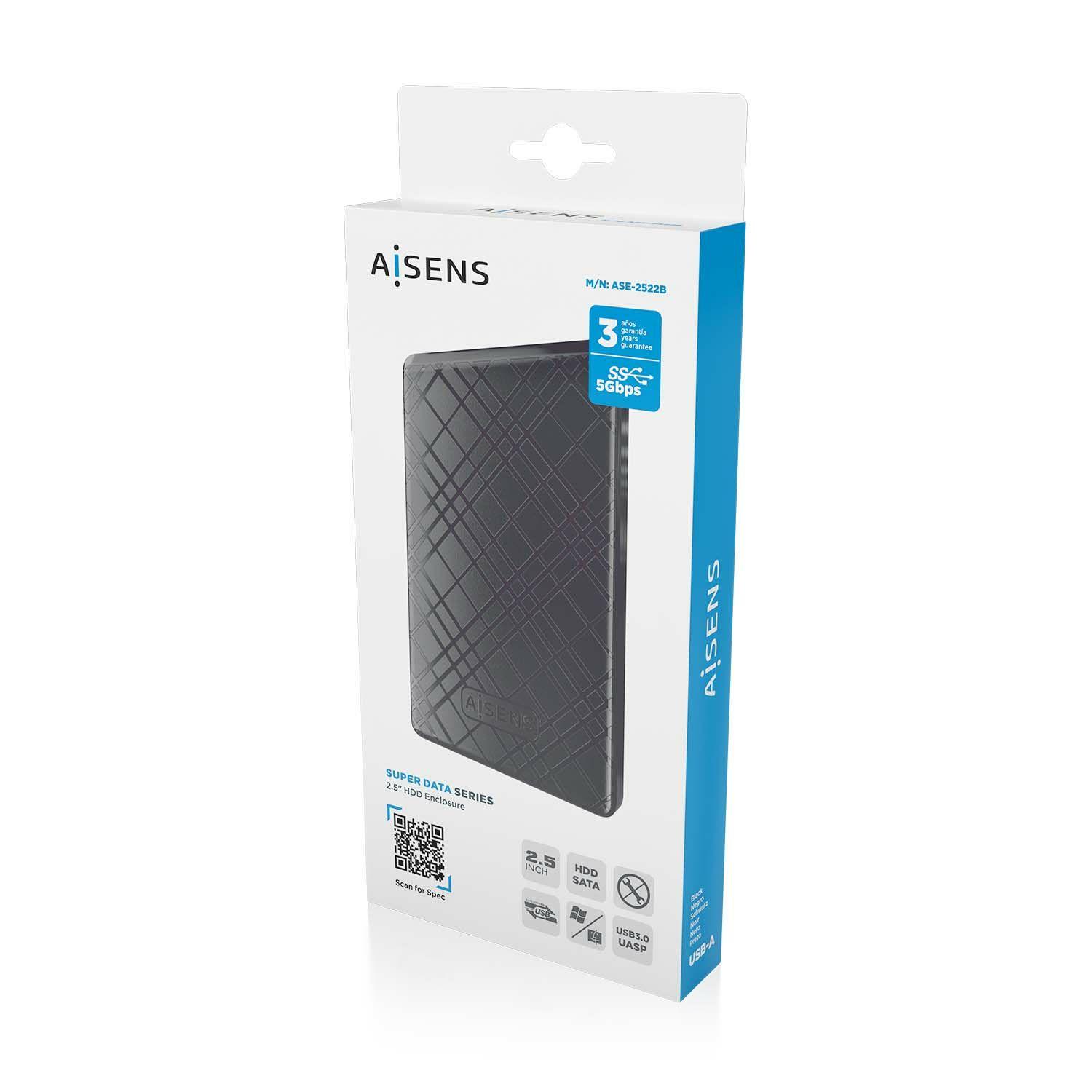 Caixa Externa AISENS ASE-2522B (2 TB - 2,5 polegadas - Preto) — miniatura 6
