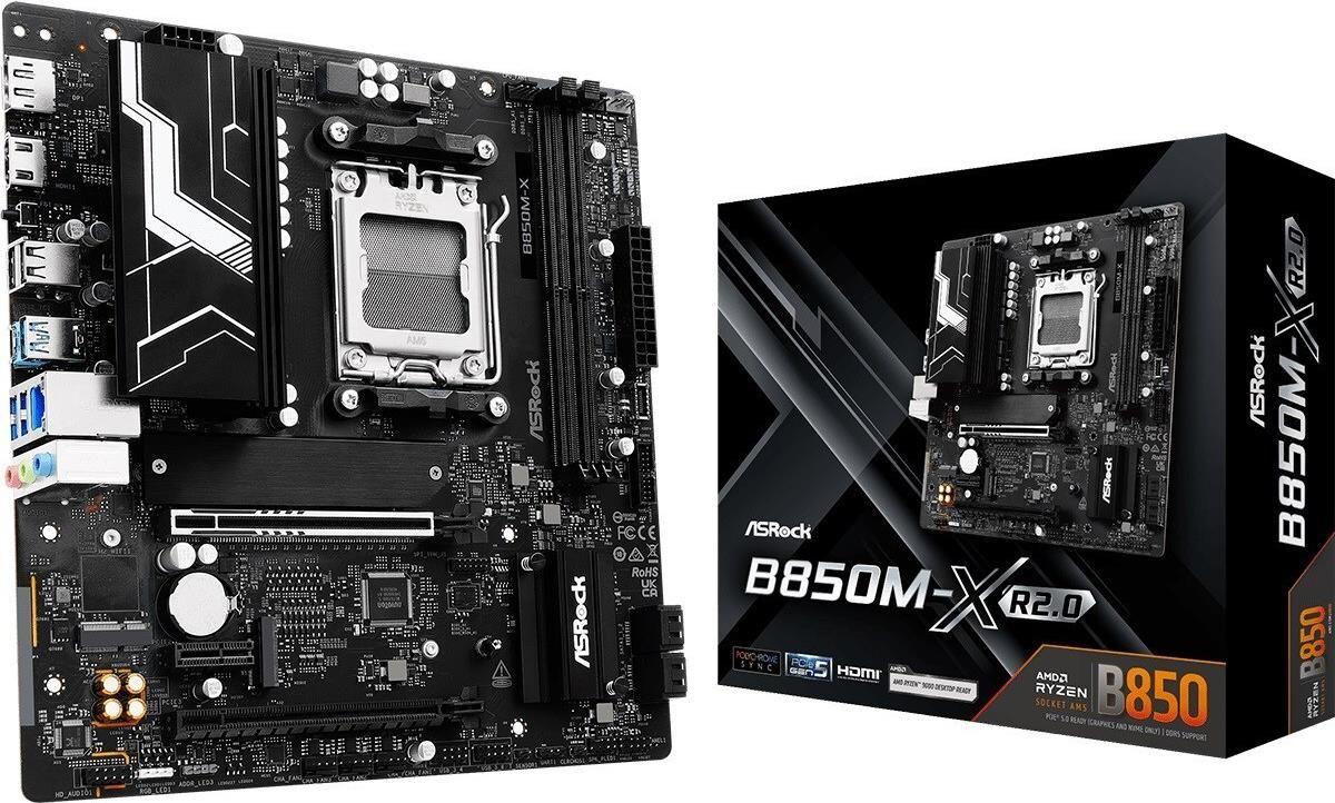 Motherboard ASROCK B850M-X R2.0 (AM5 - micro-ATX - Duplo canal - Transparente)