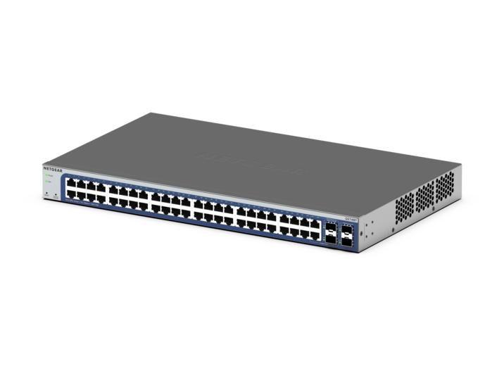 Switch Gerido NETGEAR GS748T-600EUS (Gigabit Ethernet - 100 Gbit/s - L2/L3/L4 - Preto e Cinzento) — miniatura 2