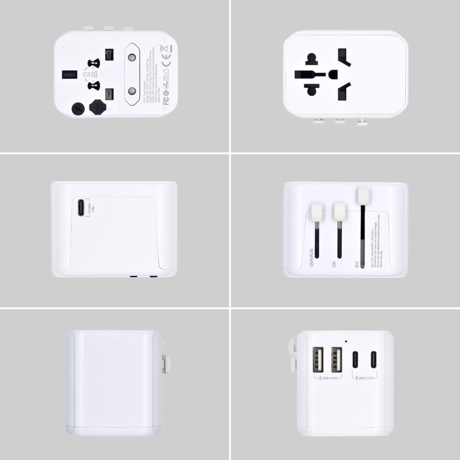Adaptador de Viagem Universal EWENT EW1470 (28 W - Branco) — miniatura 2
