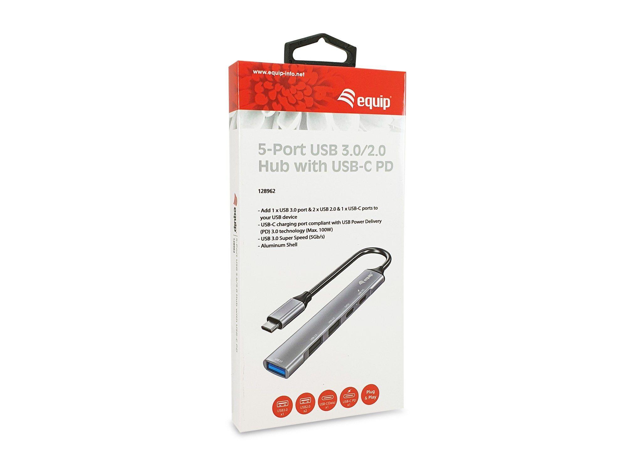 Hub USB-C EQUIP 128962 (0,15 m - USB 3.2 Gen 1 Tipo C - Prateado), miniatura 6