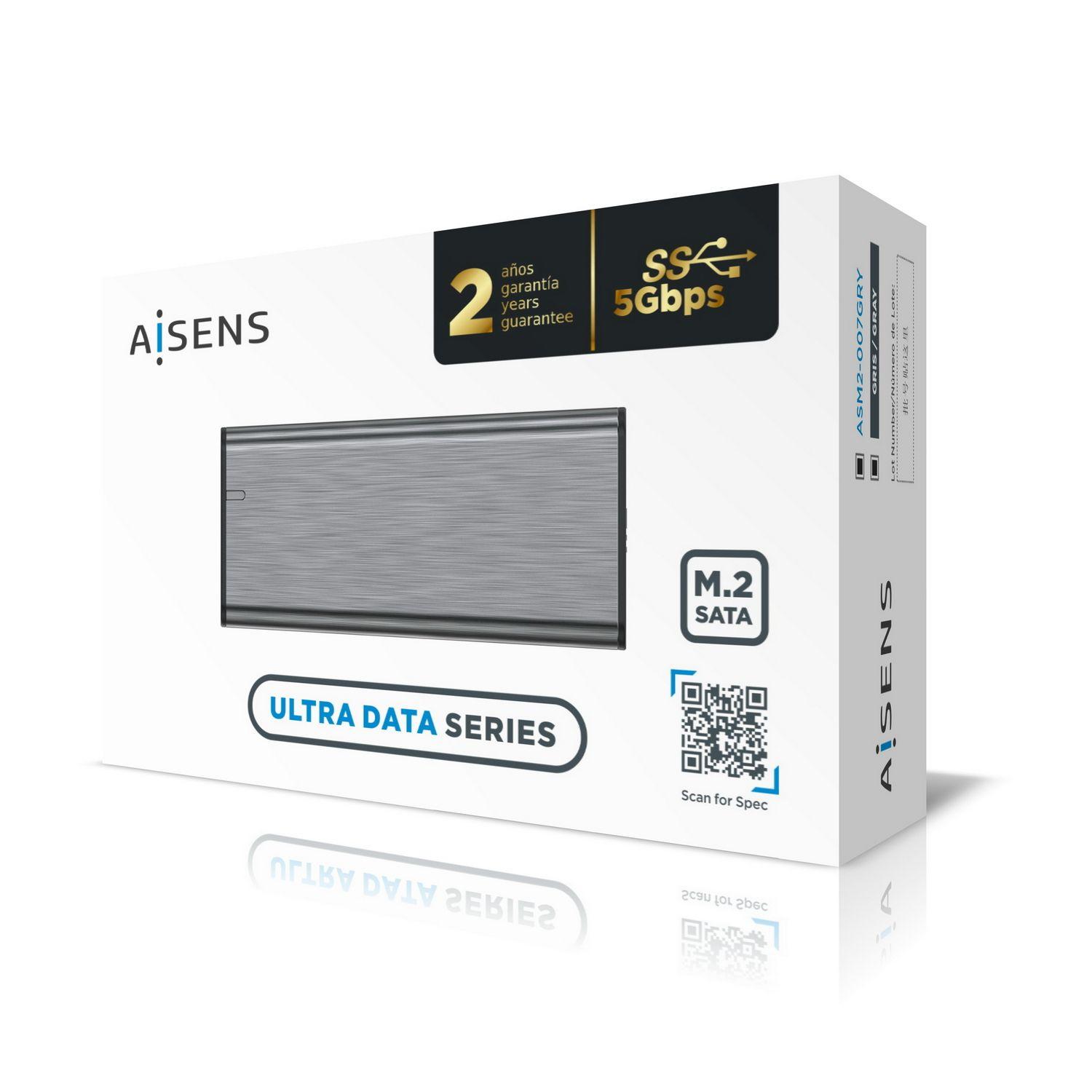Caixa Externa AISENS ASM2-007GRY (2 TB - M.2 - SATA - Cinzento) — miniatura 6