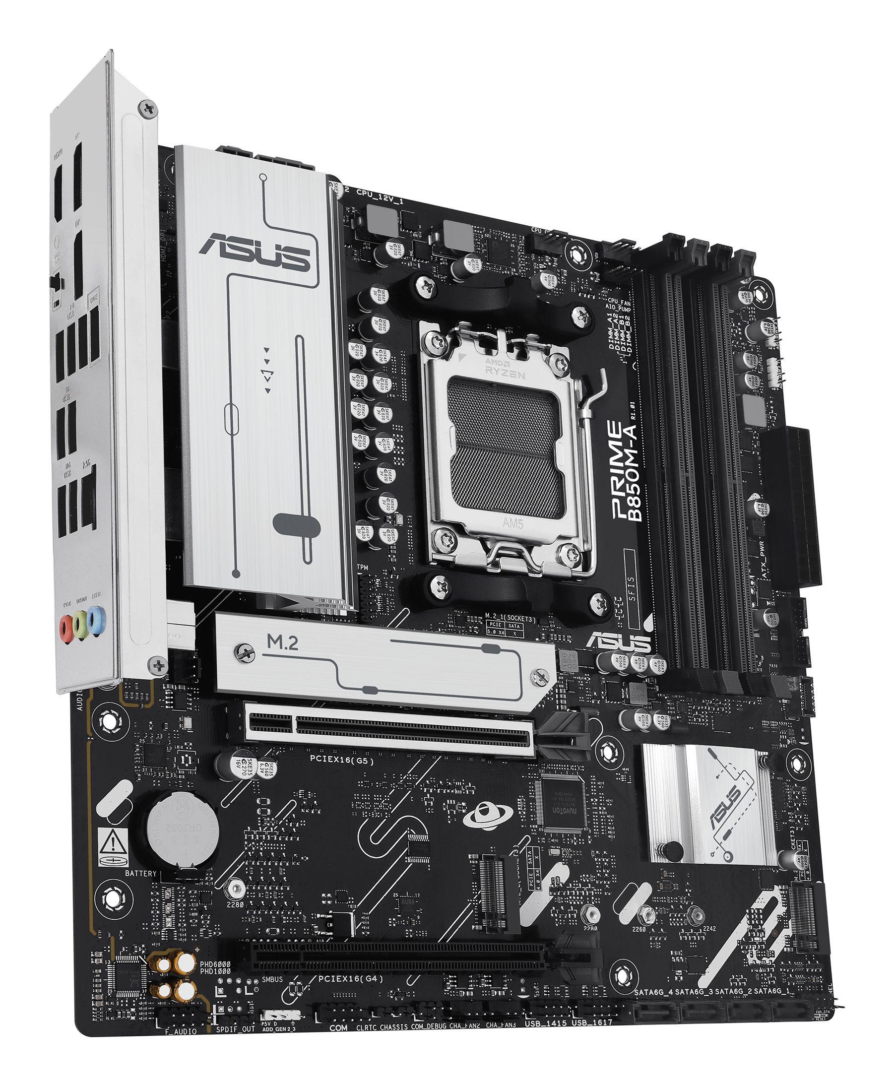 Motherboard ASUS PRIME B850M-A-CSM (AM5 - micro ATX - Não suportado - Cinzento) — miniatura 4