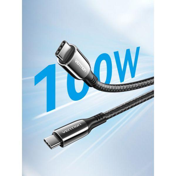 Cabo USB-C VENTION CTKBAV (1,2 m - USB-C - Preto) — miniatura 2