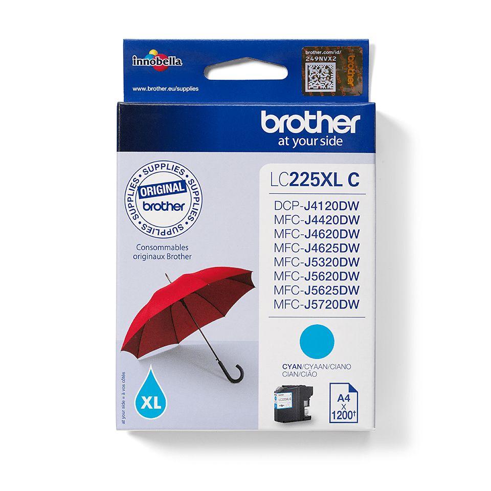 Tinteiro BROTHER LC-225XLC (1200 páginas - Ciano)