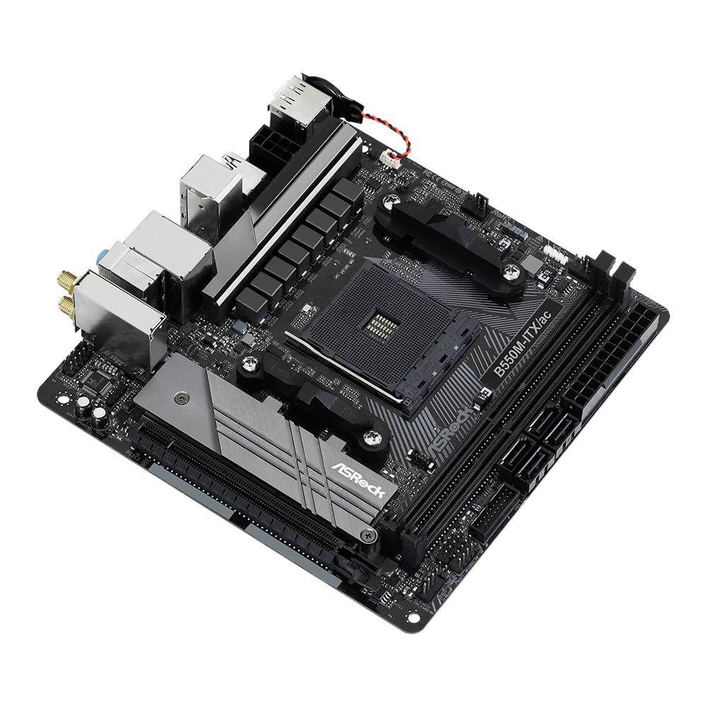 Motherboard ASROCK B550M-ITX/ac (AM4 - AMD Ryzen 3000 Series - Mini-ITX - Preto), miniatura 3