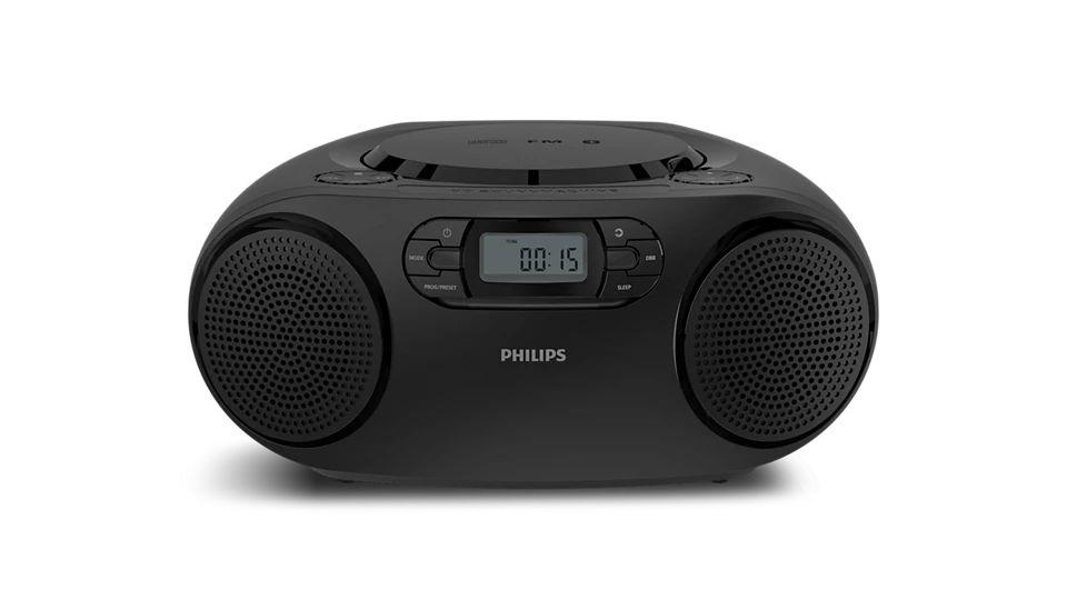 Leitor de CD Portátil PHILIPS TAZ2000B/10 (3 W - Preto e Prateado)