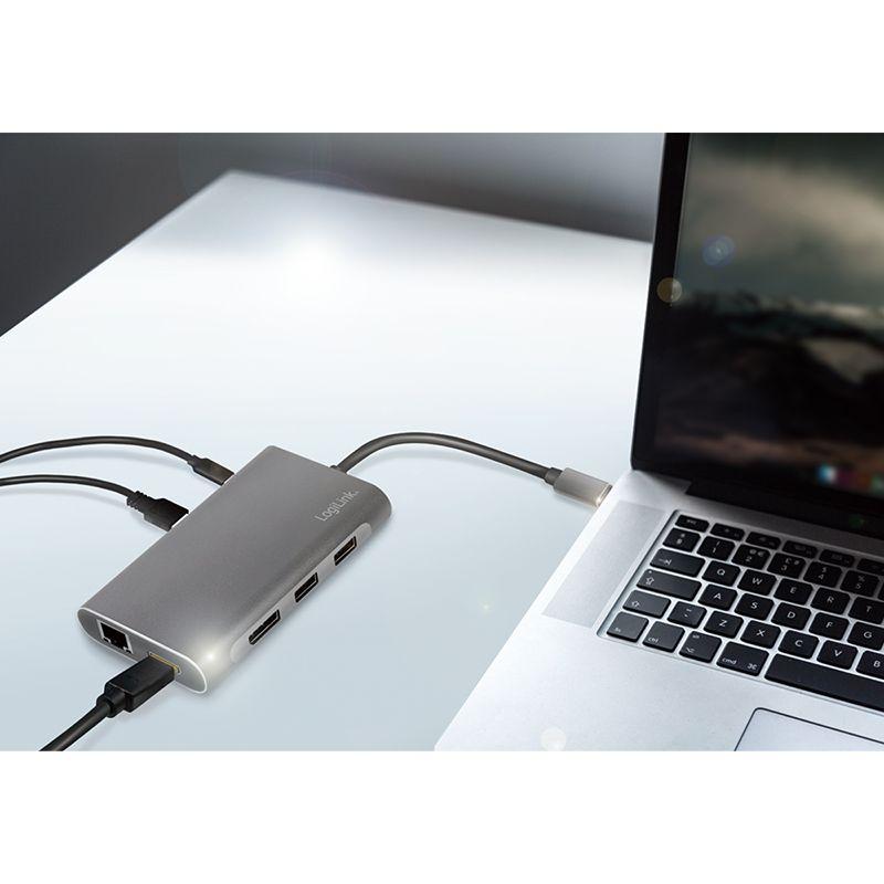 Estação de Acoplamento LOGILINK UA0382 (0,12 m - Thunderbolt 3 - Prateado), miniatura 6