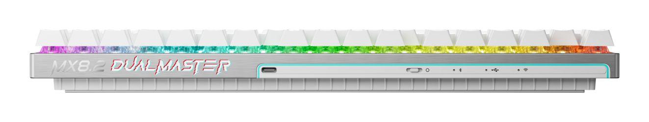 Teclado CHERRY MX 8.2 Pro TMR Wireless (Alemão - Magnetic-mechanical key switch - Sem teclado numérico - Branco e Prateado) — miniatura 2