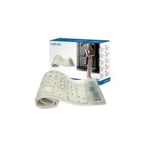Teclado LOGILINK ID0018 (Alemão - Teclado flexível - USB + PS/2 - Branco)