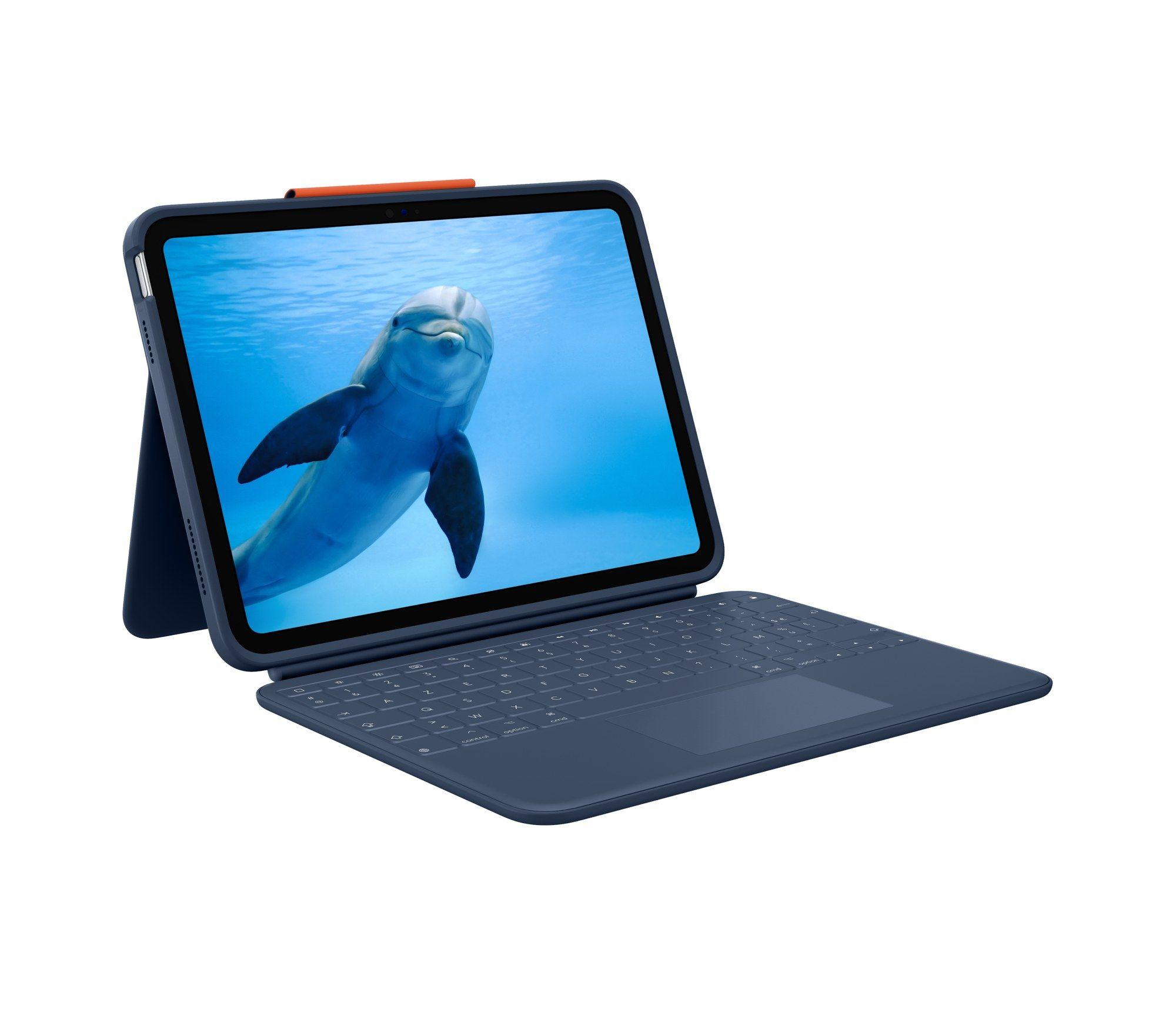 Teclado LOGITECH Rugged Combo 4 Touch (Francês - Smart Connector - Acoplamento - Azul), miniatura 3