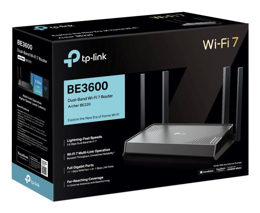 Router TP-LINK Archer BE220 (Wi-Fi 7 - 2882 Mbit/s - Dual-band - Preto) — miniatura 4