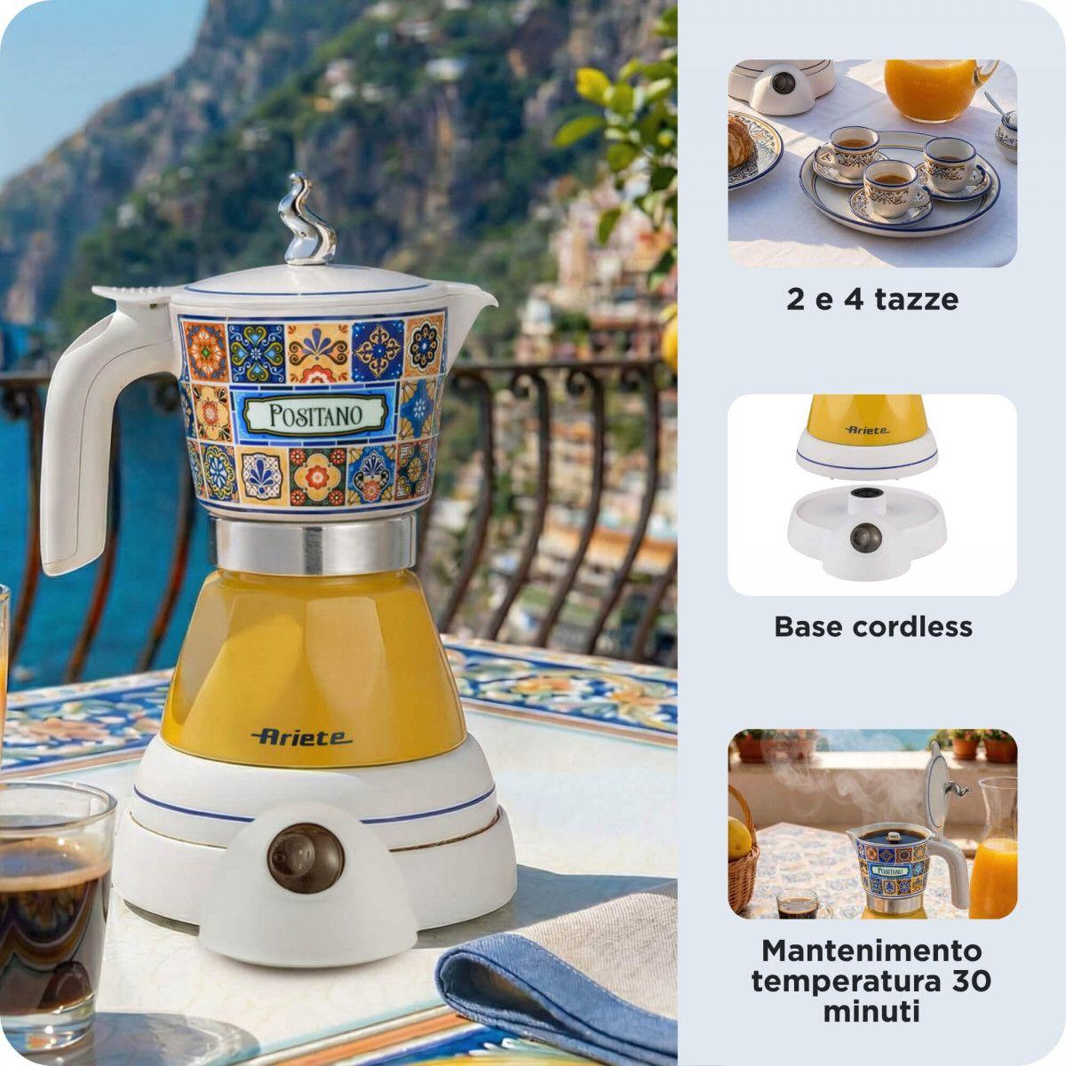 Máquina de Café Italiana Elétrica ARIETE 1358/1P (Café moído - 400 W - 5 bar - Azul e Amarelo), miniatura 3