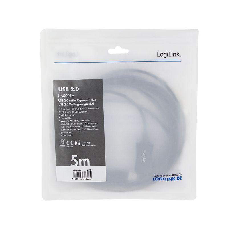 Cabo de Extensão USB Ativo LOGILINK UA0001A (USB 2.0 - 5 m - Preto), miniatura 2