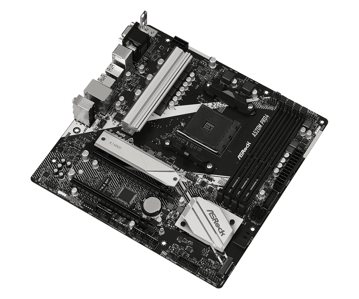 Motherboard ASROCK A520M PRO4 (AM4 - AMD Ryzen 3000 Series - Micro ATX)