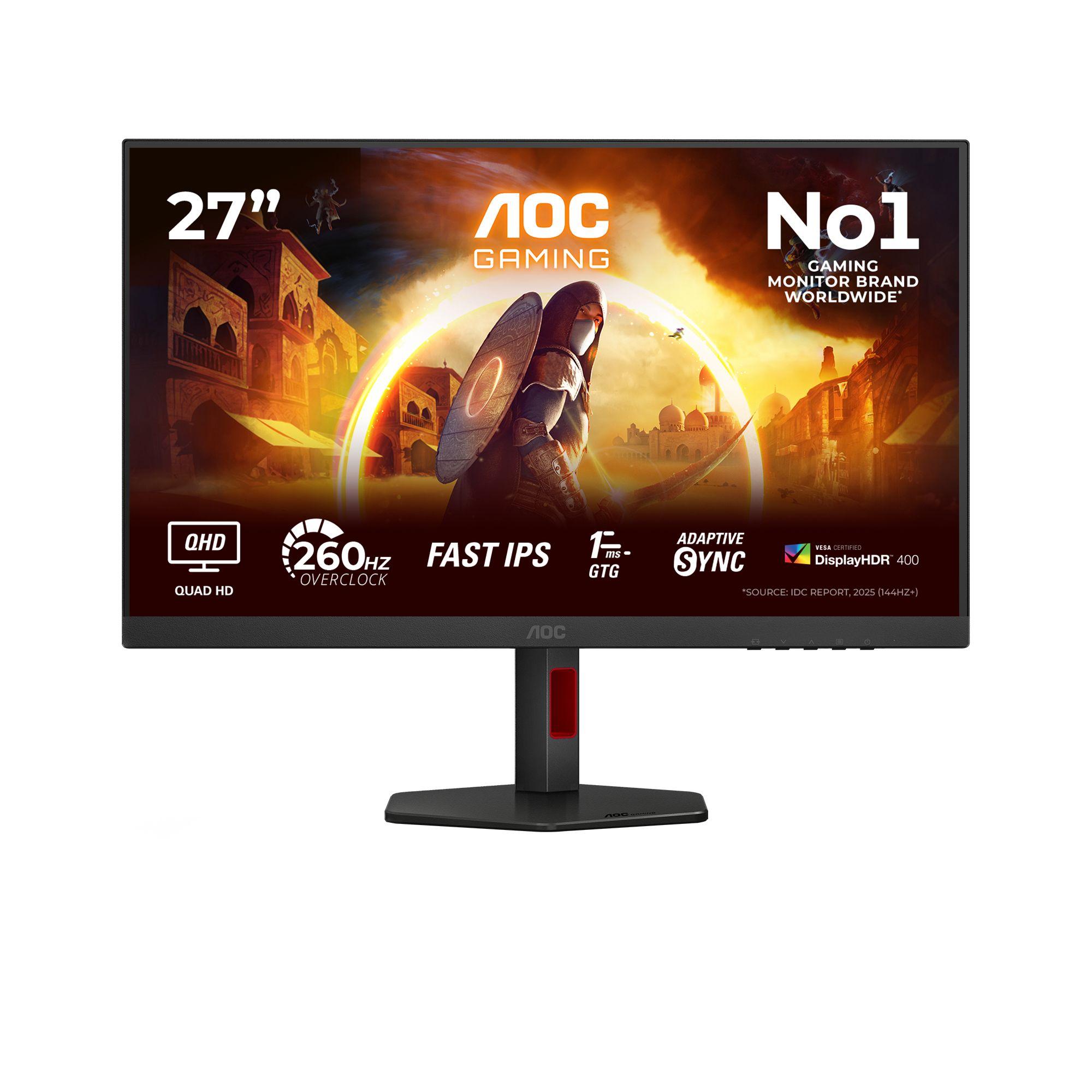 Monitor AOC Q27G4ZR (27" - Fast IPS - 260 Hz - Preto/Vermelho)