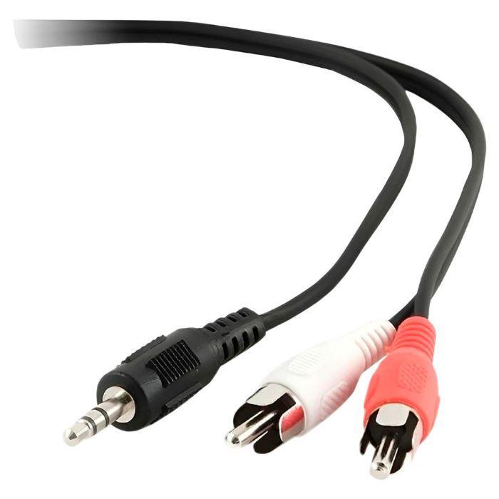 Cabo Áudio Estéreo GEMBIRD CCA-458-5M (5 m - 2 x RCA - 3,5 mm - Preto, Vermelho e Branco) — miniatura 2