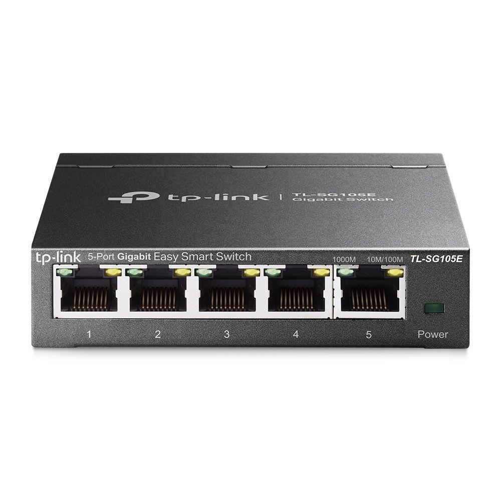Switch Smart Gerido TP-LINK TL-SG105E (Gigabit Ethernet - 1 MB - 7,4 Mpps - Preto)