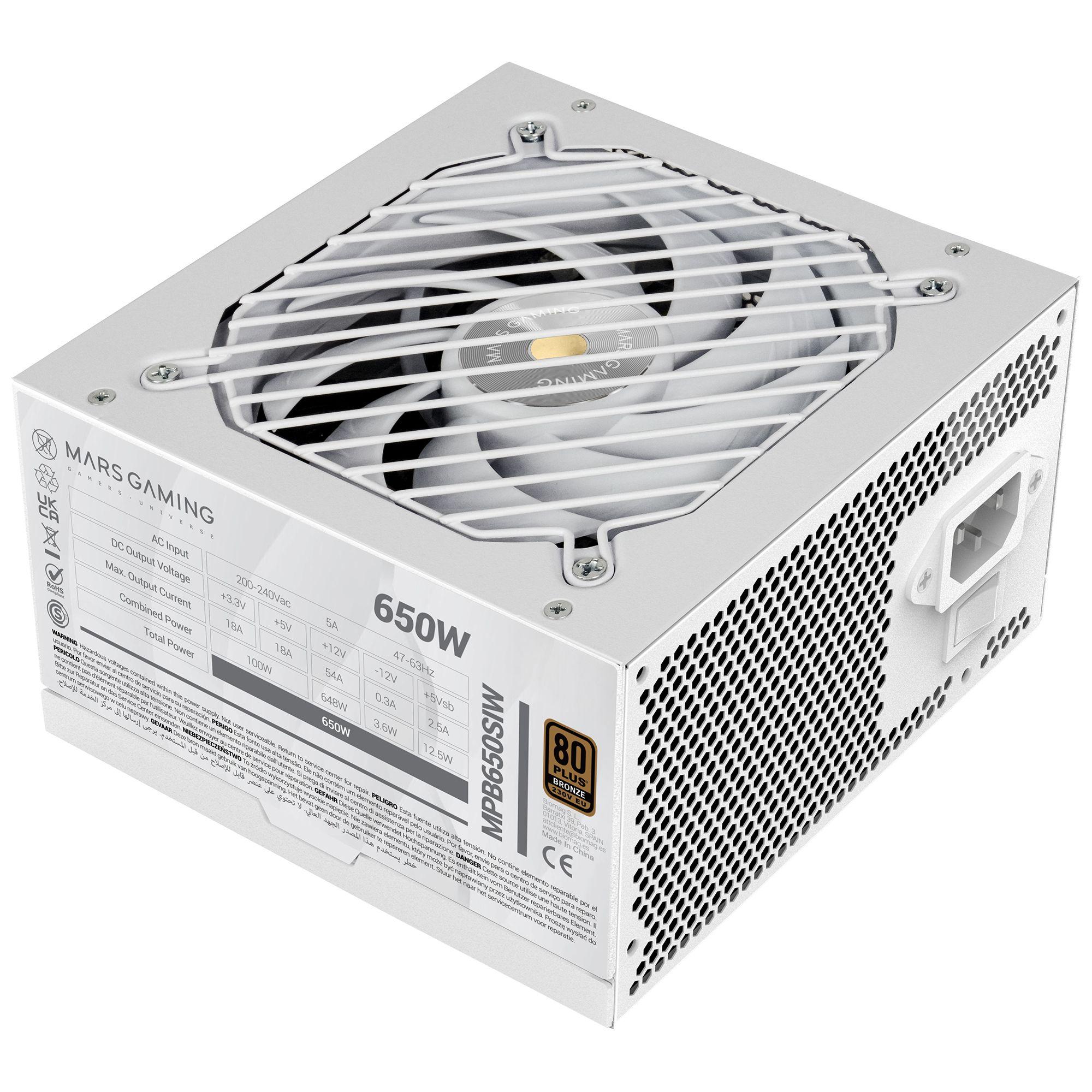 Fonte de Alimentação MARS GAMING MPB650SIW (ATX - 650 W - 80 PLUS Bronze - Branco), miniatura 5