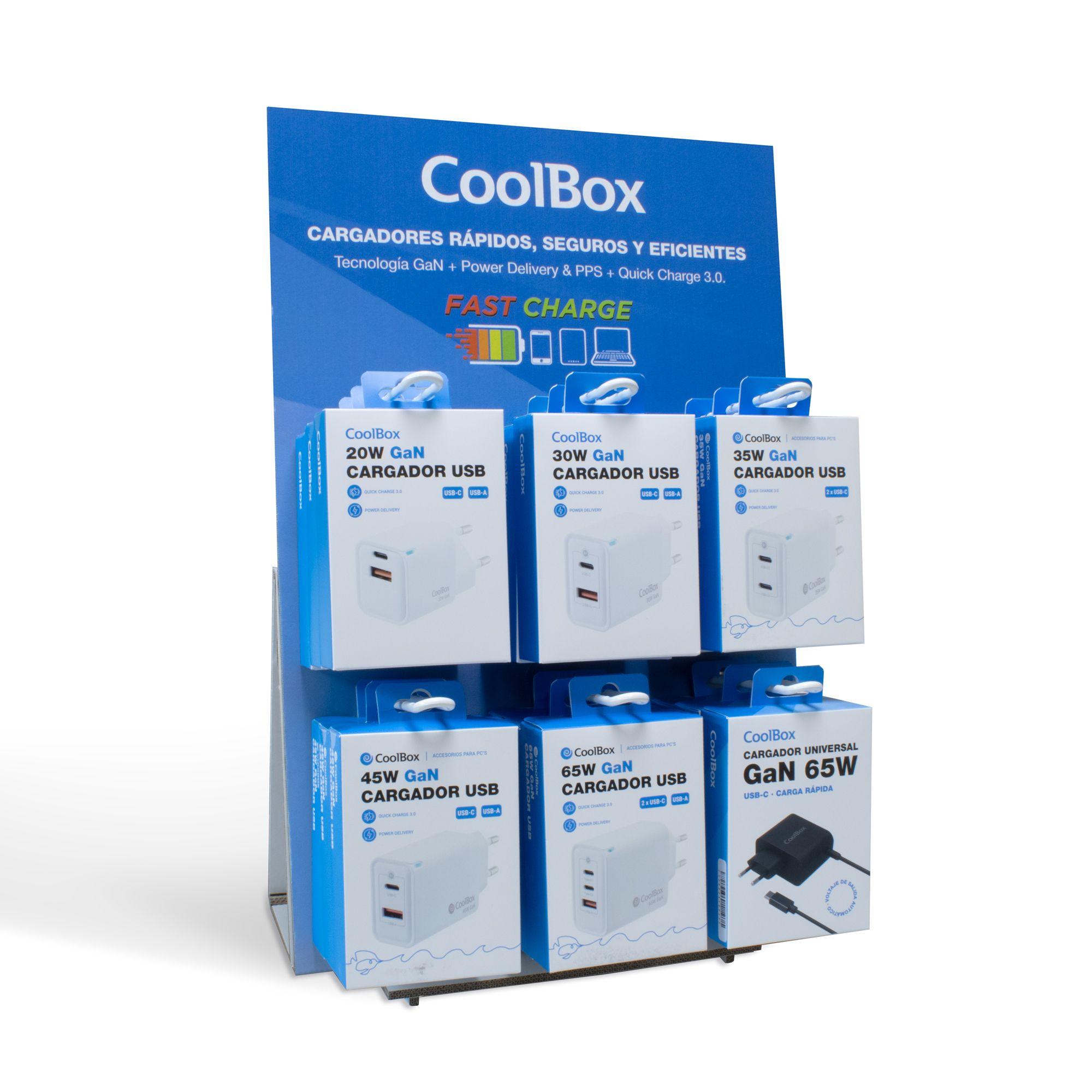 Pack de 12 Carregadores GaN COOLBOX COO-PACK-GAN2 (Com Expositor)