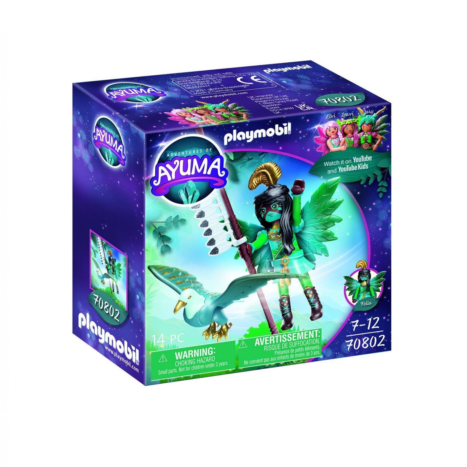 Conjunto PLAYMOBIL 70802 Fada Cavaleira de Ayuma com Animal Espiritual (Ayuma - 7 a 12 anos - Verde e Turquesa)