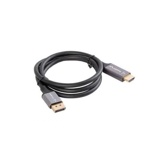 Cabo DisplayPort para HDMI LANBERG CA-DPHD-20CU-0010-BK (1 m - HDMI Type A standard - Preto e Prateado) — miniatura 4